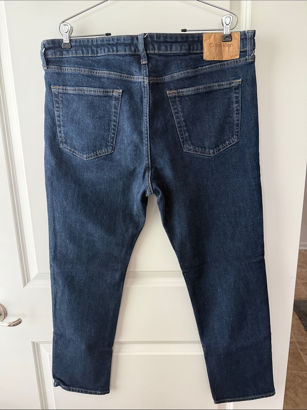 Calvin Klein Men's Straight Leg Dark Indigo Jeans - Picture 2 of 4